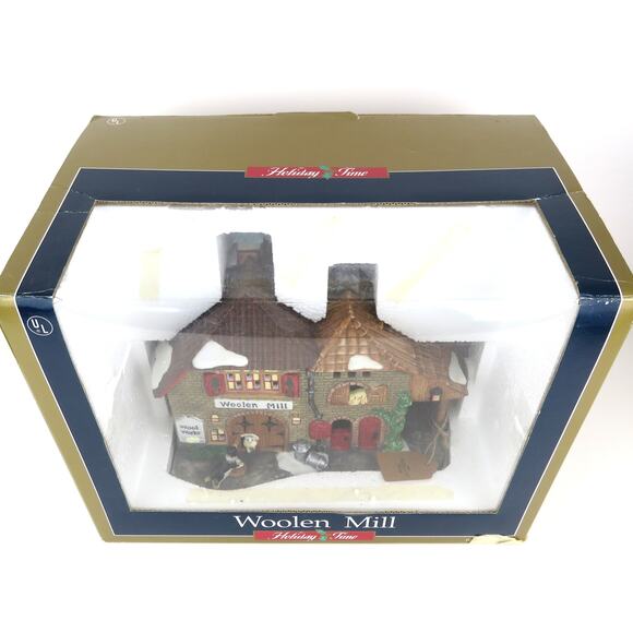 Holiday Time Woolen Mill Porcelain Lighted Building Village Collectible 2000 - Picture 12 of 14